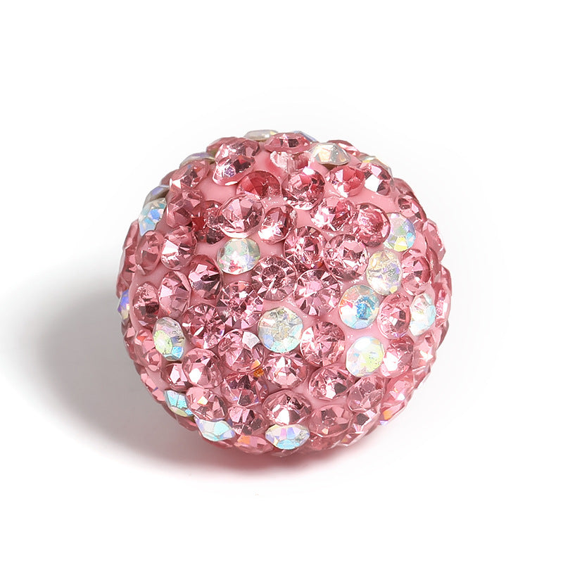 Wholesale 10pcs/pack 16mm Shambhala Clay Drill Ball Colorful Rhinestone Soft Clay Beads